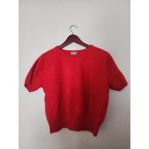 Vintage Y2k 17 North Red Rabbit Hair Cottagecore Blouse Size L